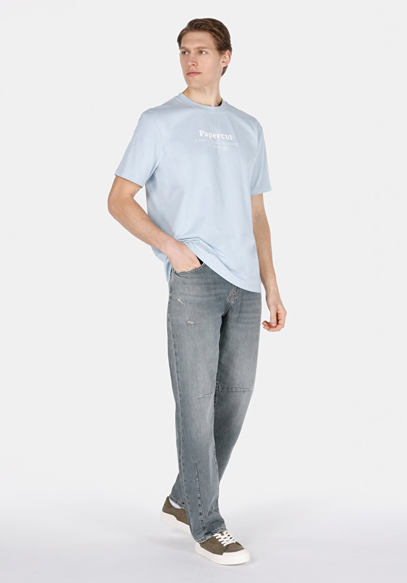 Imagine a Tricou Cu Maneca Scurta De Barbati Albastru Comfort Fit Cl1074402