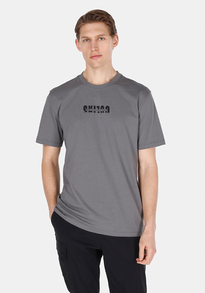 Imagine a Tricou Cu Maneca Scurta De Barbati Antracit Comfort Fit Cl1074514