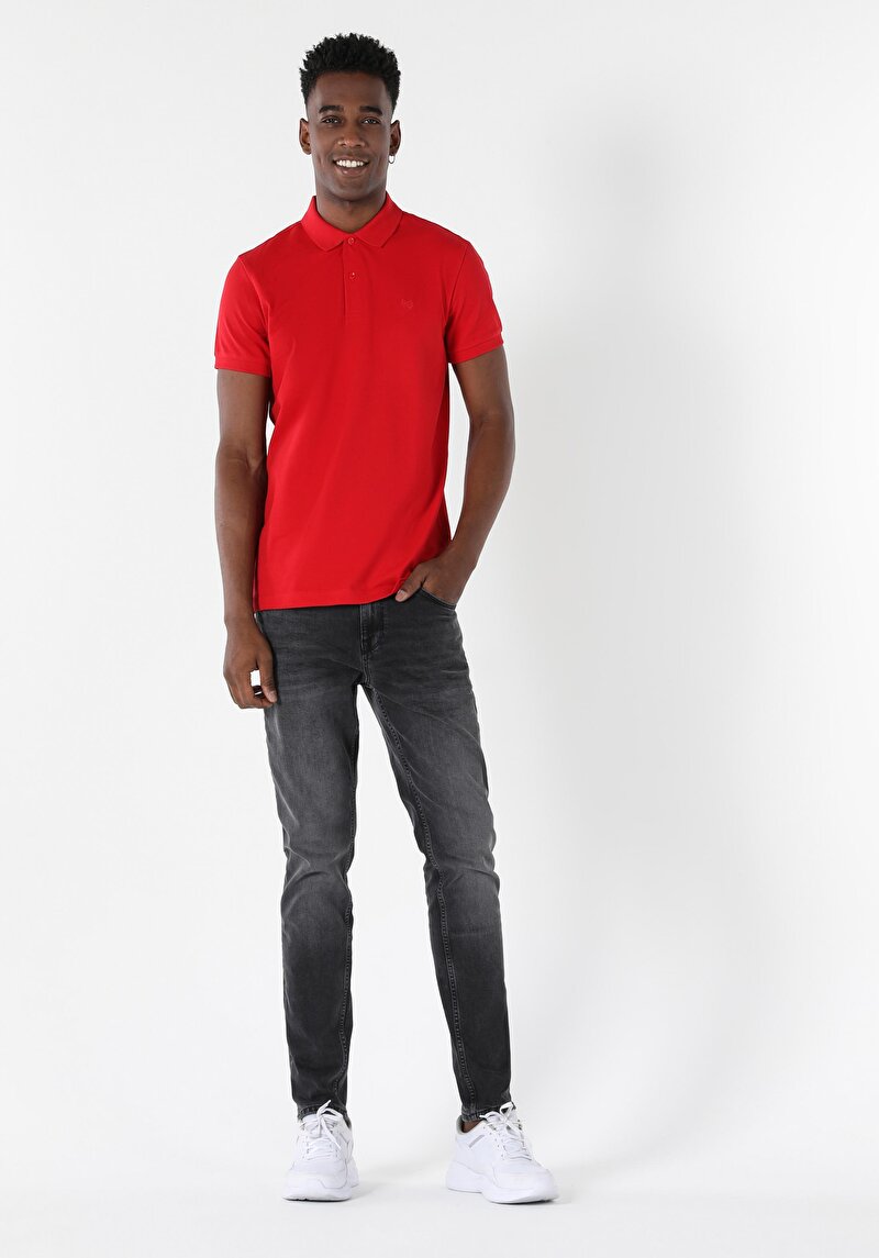 Imagine a Tricou Polo Cu Maneca Scurta De Barbati Roşu Classic Fit Cltkttshm0766200