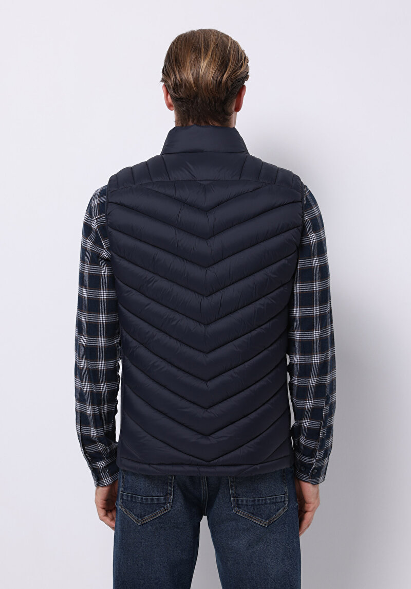 Imagine a Vesta De Barbati Albastru Marin Slim Fit Cl1071238