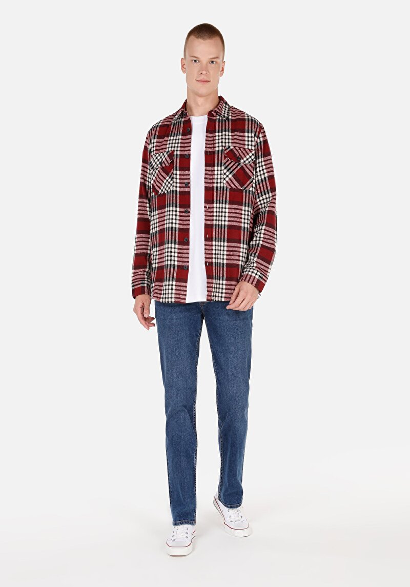 Imagine a Regular Fit Talie Medie Picior Drept Blugi Indigo Pentru Bărbați