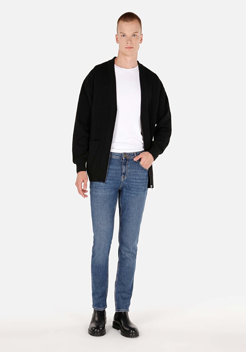 Imagine a Cardigan De Barbati Negru Comfort Fit Cl1071261