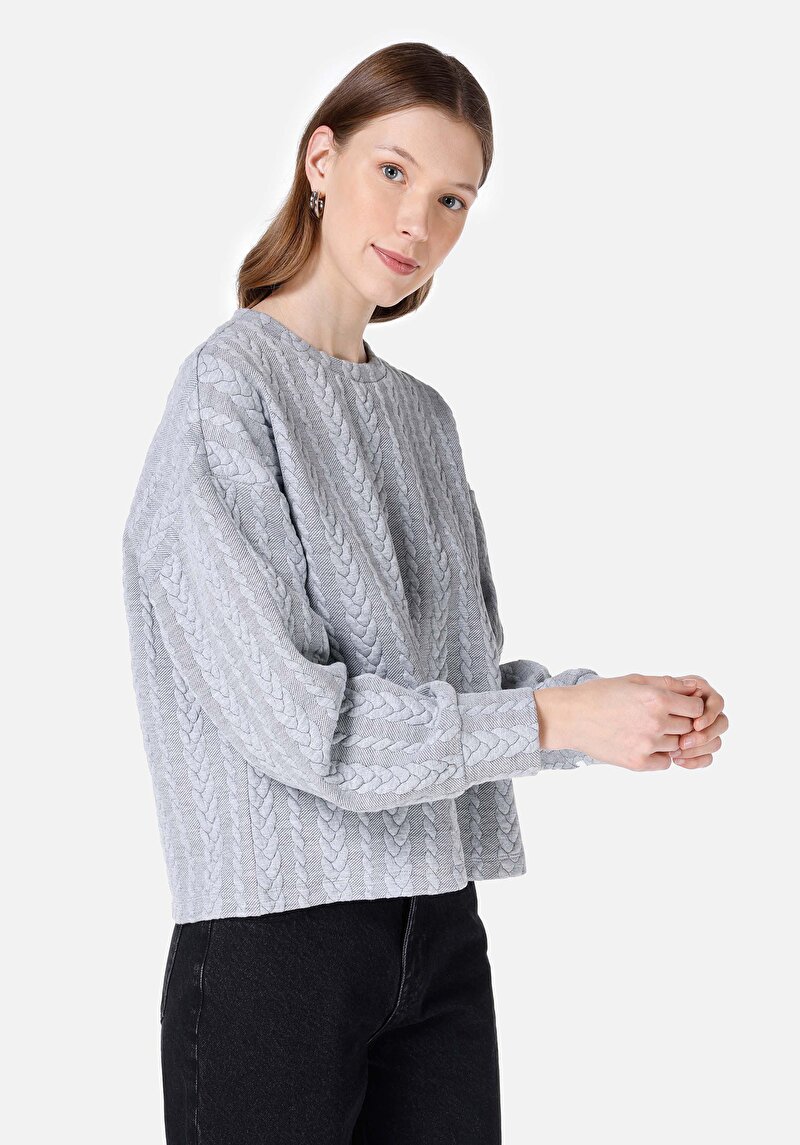 Imagine a Tricou Cu Maneca Lunga De Dama Gri Regular Fit  Cl1067297