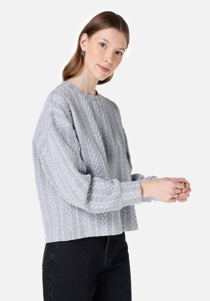 Imagine a Tricou Cu Maneca Lunga De Dama Gri Regular Fit Cl1067297