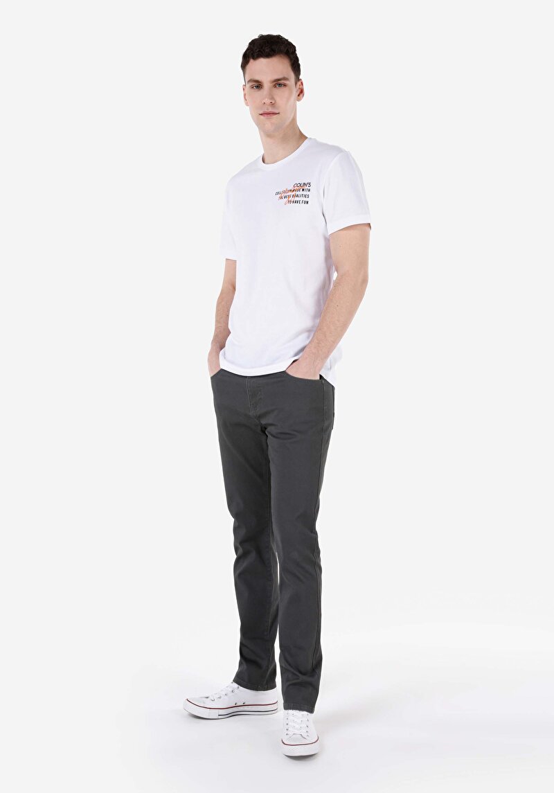 Imagine a Pantaloni Antracit Pentru Bărbați Cu Talie Medie Și Picior Drept