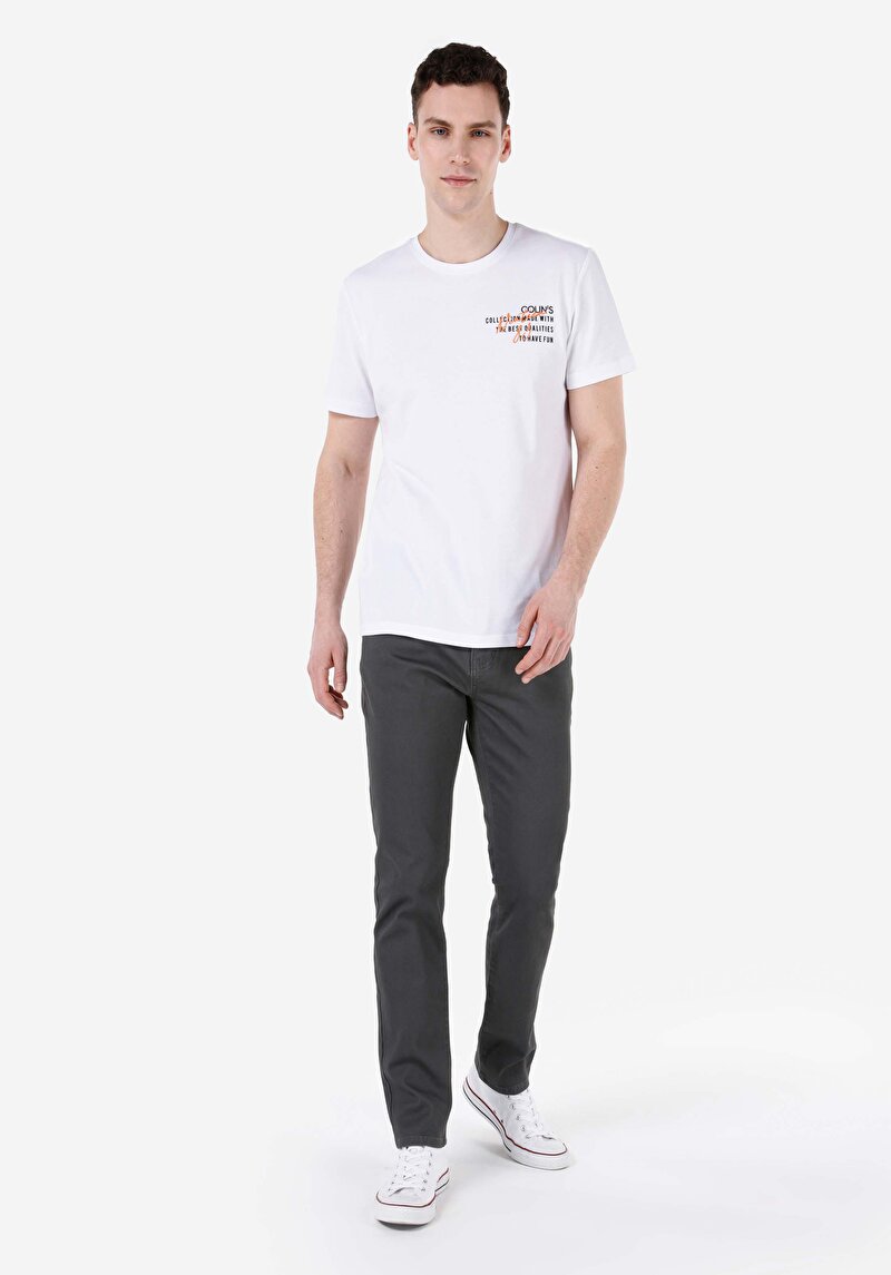 Afișați detalii pentru Pantaloni Antracit Pentru Bărbați Cu Talie Medie Și Picior Drept