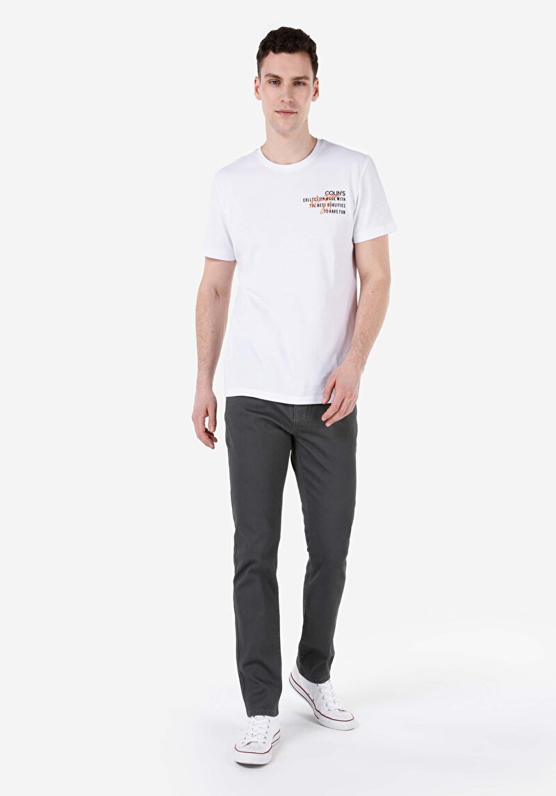 Imagine a Pantaloni Antracit Pentru Bărbați Cu Talie Medie Și Picior Drept