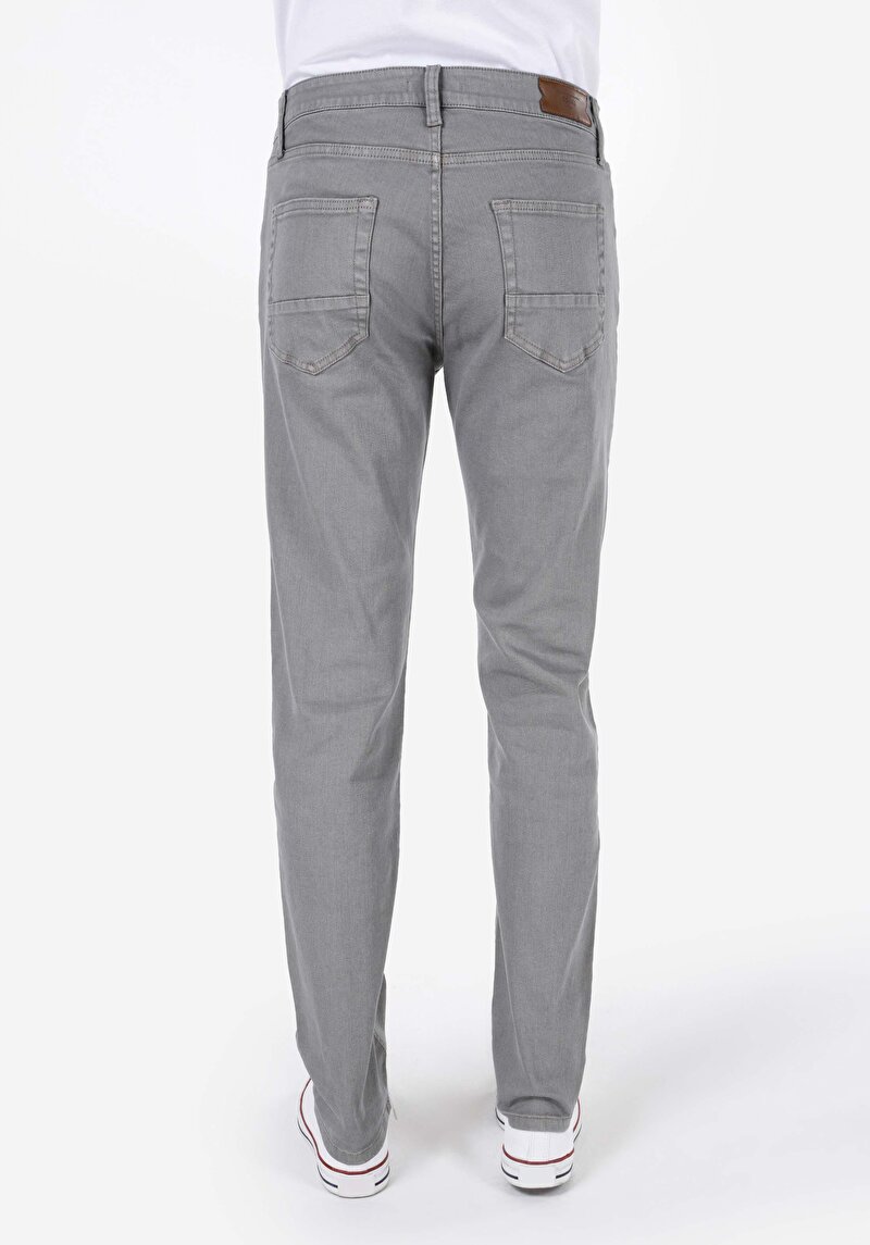 Afișați detalii pentru Pantaloni Gri Pentru Bărbați Cu Talie Dreaptă Cu Talie Dreaptă