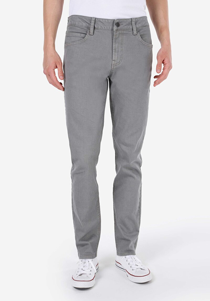 Afișați detalii pentru Pantaloni Gri Pentru Bărbați Cu Talie Dreaptă Cu Talie Dreaptă