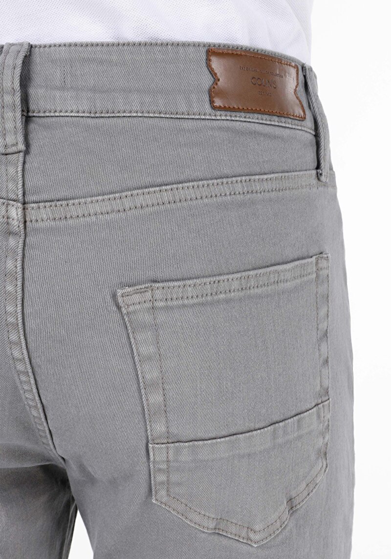 Afișați detalii pentru Pantaloni Gri Pentru Bărbați Cu Talie Dreaptă Cu Talie Dreaptă