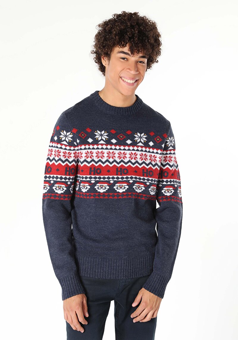 Imagine a Pulover De Barbati Albastru Marin Regular Fit  Cl1061511