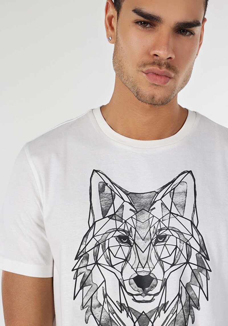 Imagine a Tricou Cu Maneca Scurta De Barbati Alb Cl1061723