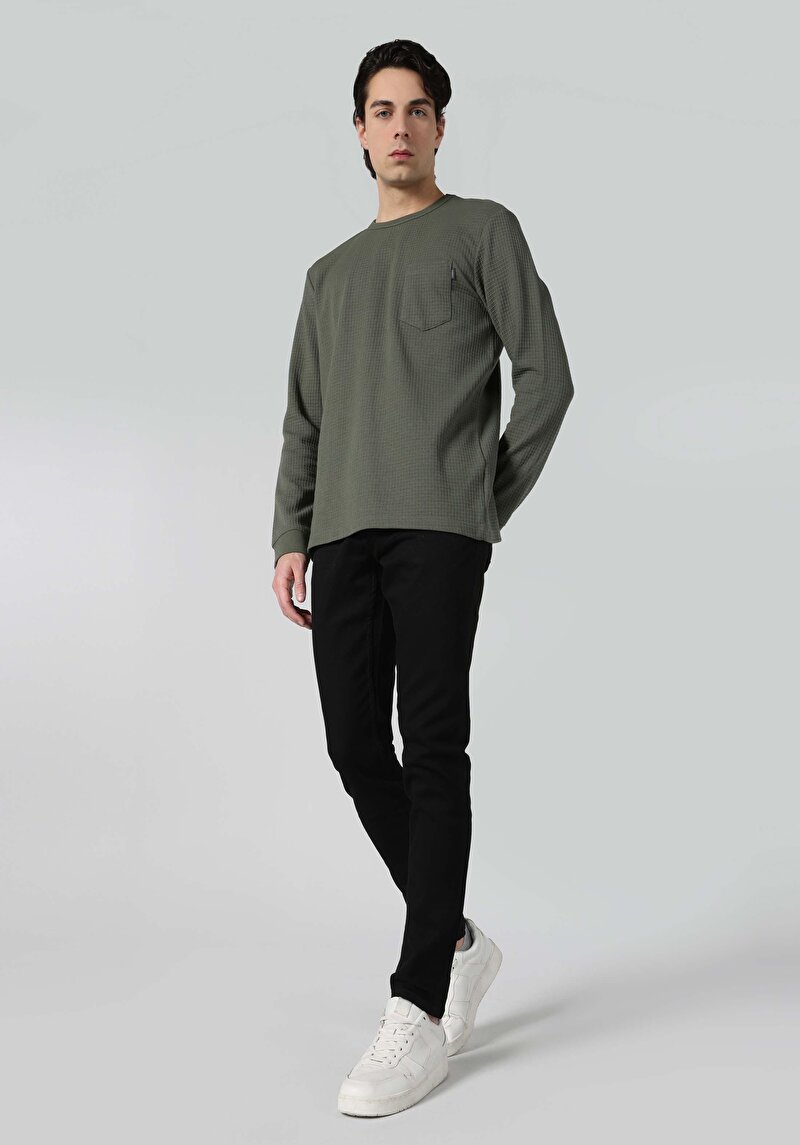 Imagine a Tricou Cu Maneca Lunga De Barbati Verde   Cl1061770