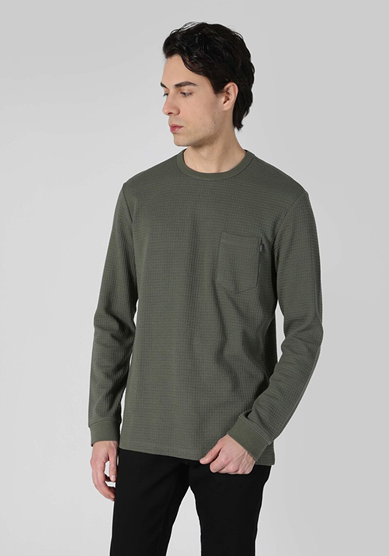 Imagine a Tricou Cu Maneca Lunga De Barbati Verde Cl1061770