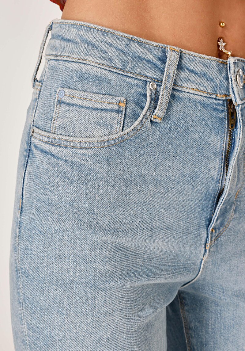 Afișați detalii pentru Skinny Fit Talie Înaltă Picior Îngust Blugi İndigo Pentru Femei