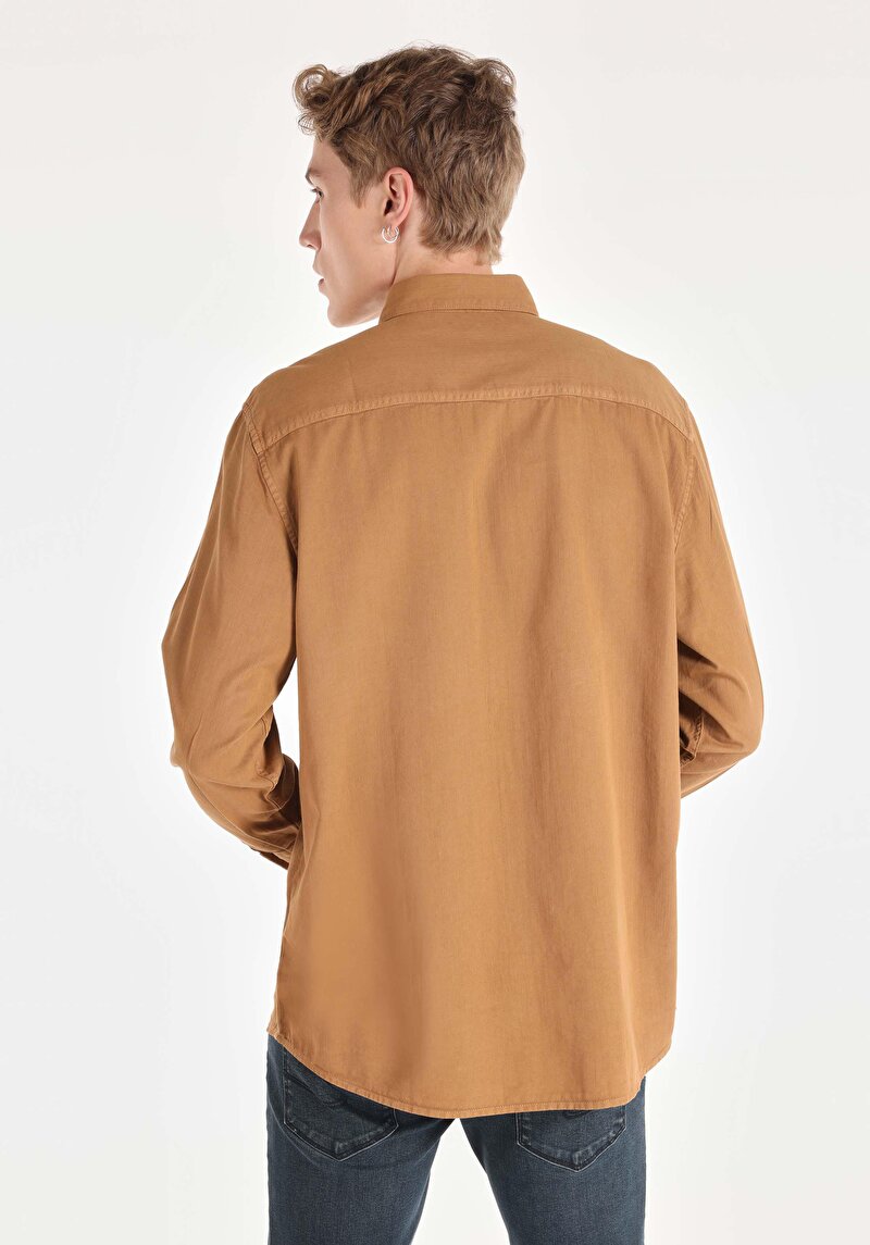 Imagine a Camasa Cu Maneca Lunga De Barbati Maro Comfort Fit Cl1064676