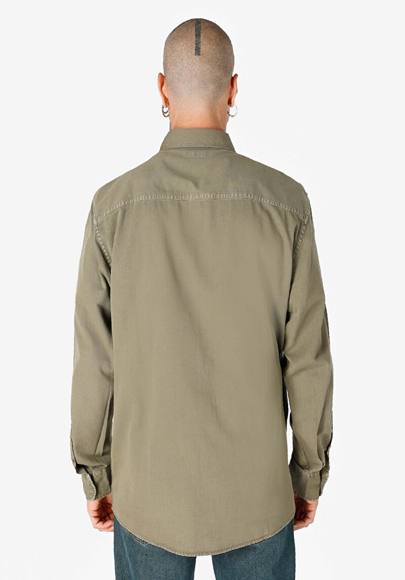 Imagine a Camasa Cu Maneca Lunga De Barbati Kaki Comfort Fit Cl1064676