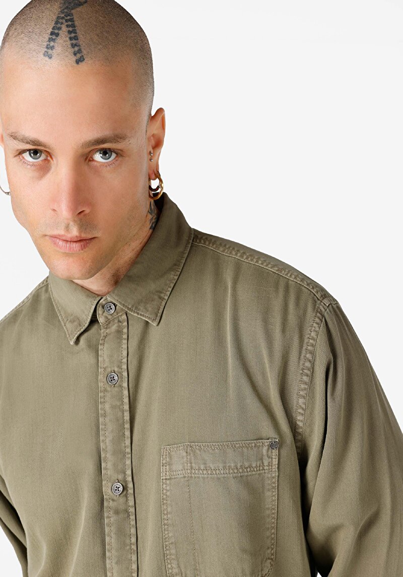 Afișați detalii pentru Camasa Cu Maneca Lunga De Barbati Kaki Comfort Fit  Cl1064676