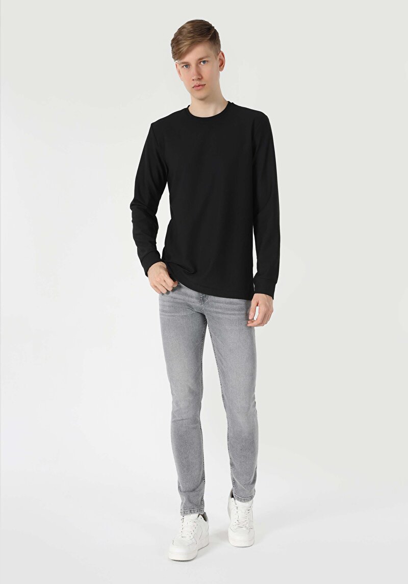 Imagine a Tricou Cu Maneca Lunga De Barbati Negru Regular Fit Cl1062460