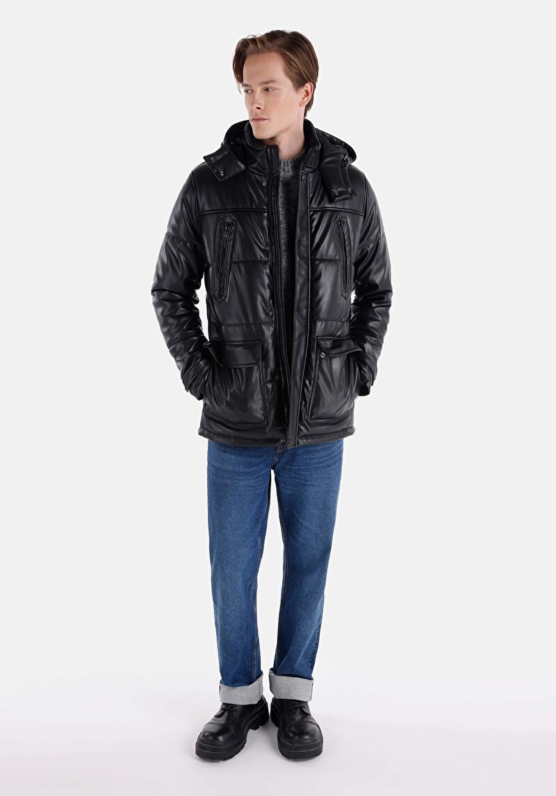 Afișați detalii pentru Jacheta De Barbati Negru Slim Fit  Cl1064989