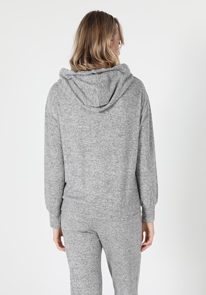 Imagine a Tricou Cu Maneca Lunga De Dama Gri Regular Fit Cl1056471