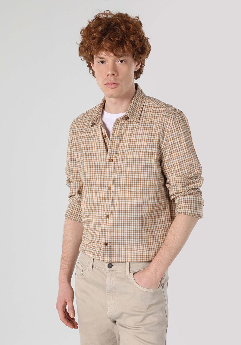 Afișați detalii pentru Camasa Cu Maneca Lunga De Barbati Maro Slim Fit  Cl1062620