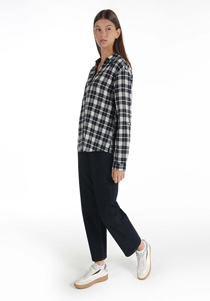 Imagine a Bluza Cu Maneca Lunga De Dama Albastru Marin Regular Fit  Cl1065073