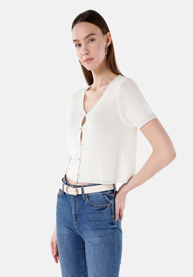 Imagine a Pulover Ecru Pentru Femei Regular Fit