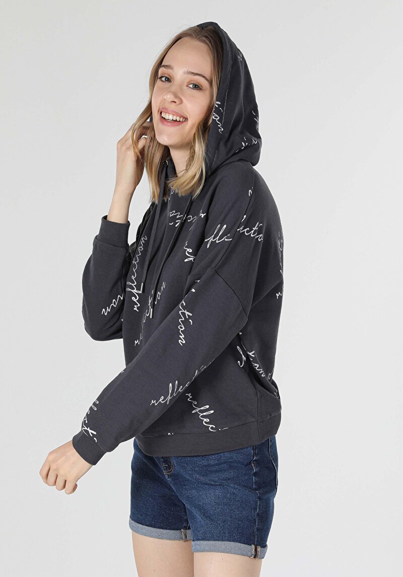 Imagine a Hanorac / Bluza De Dama Antracit Regular Fit  Cl1057341