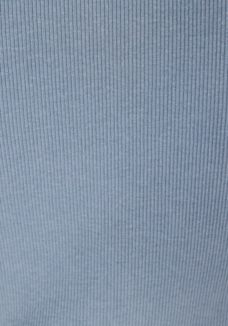 Imagine a Slim Fit Round Collar Drept Tricou Albastru Cu Mânecă Scurtă Pentru Femei