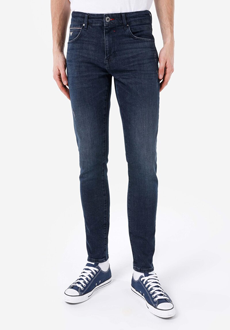 Afișați detalii pentru Blugi Slim Fit Indigo Închis Pentru Bărbați