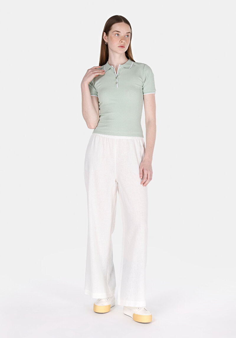 Imagine a Tricou Polo Cu Maneca Scurta De Dama Verde Slim Fit Cl1074585