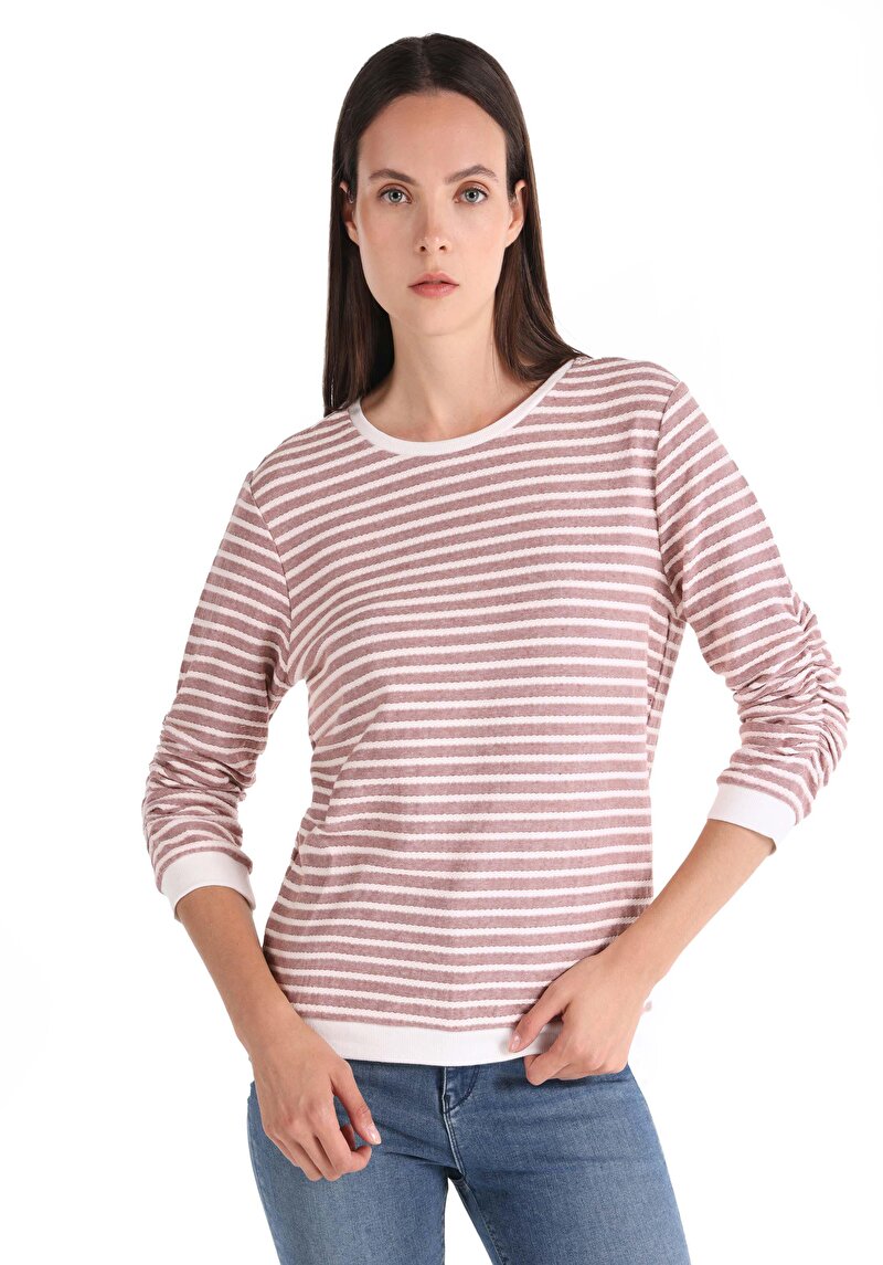 Imagine a Tricou Cu Maneca Lunga De Dama Roz Regular Fit Cl1065149