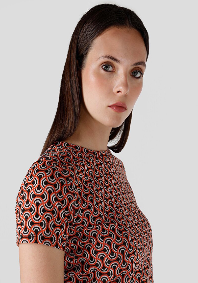 Afișați detalii pentru Slim Fit Round Neck Tricou Multicolor Pentru Femei Cu Mânecă Scurtă