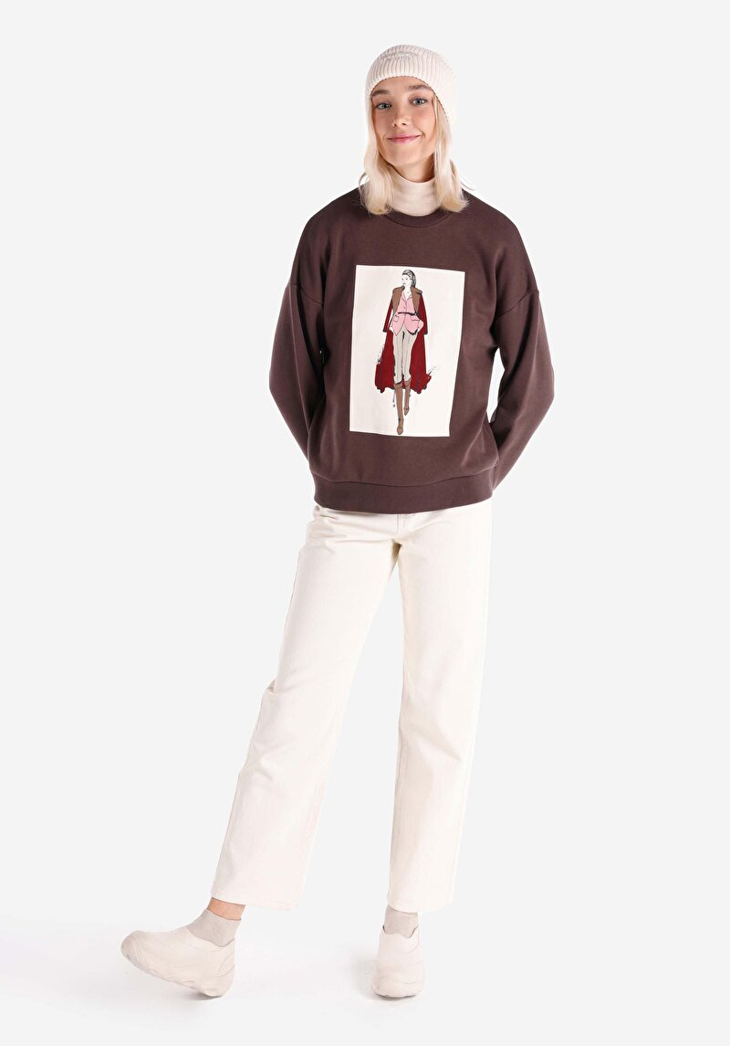 Imagine a Hanorac / Bluza De Dama Maro Regular Fit Cl1065190