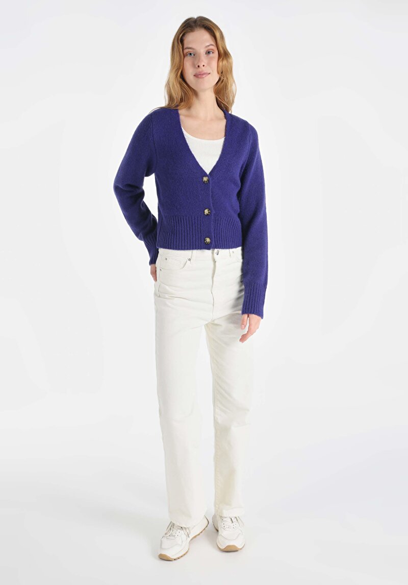 Imagine a Cardigan De Dama Mov Regular Fit Cl1065260