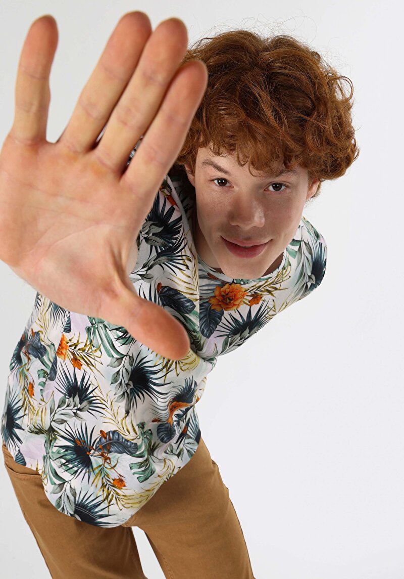 Imagine a Regular Fit Round Neck Printed Tricou Multicolor Cu Mânecă Scurtă Pentru Bărbați