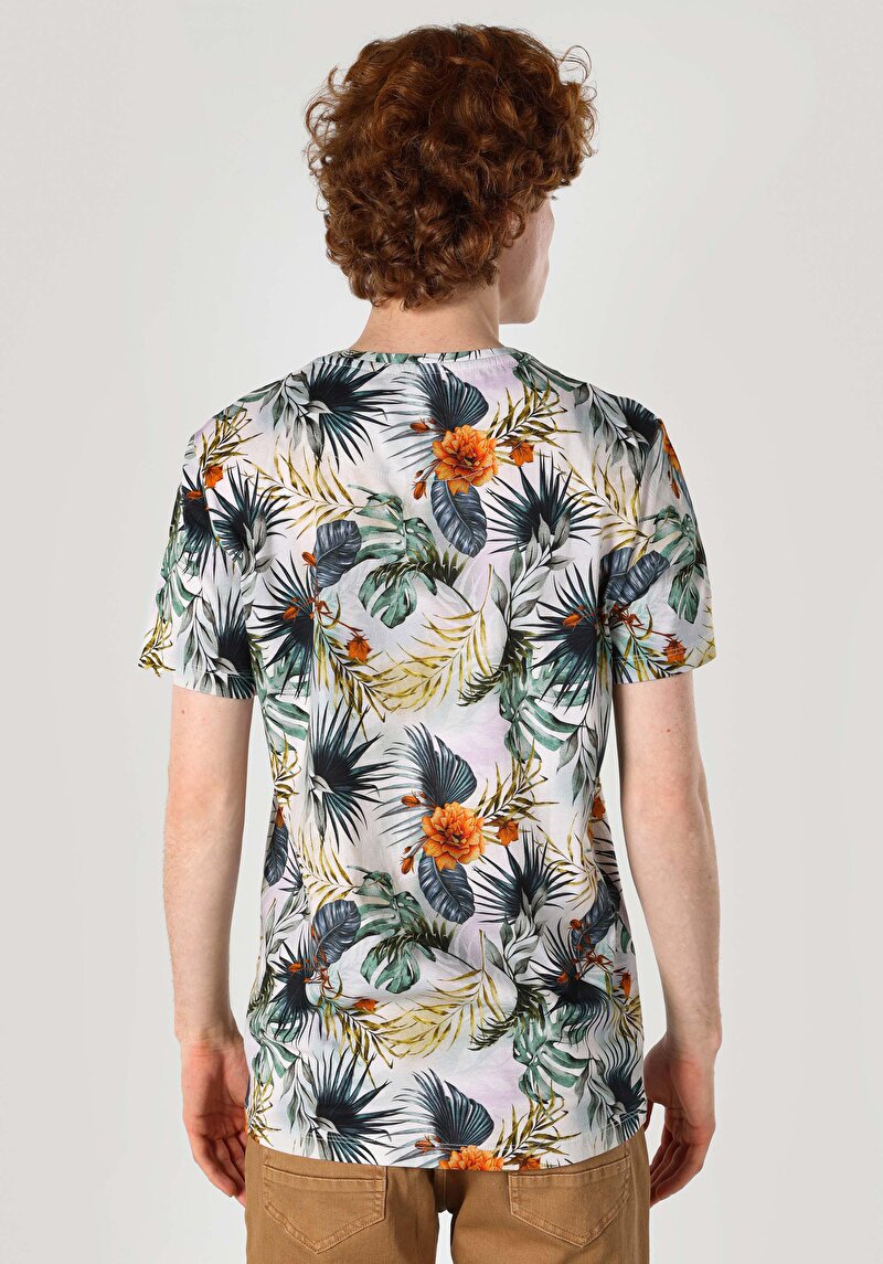 Imagine a Regular Fit Round Neck Printed Tricou Multicolor Cu Mânecă Scurtă Pentru Bărbați