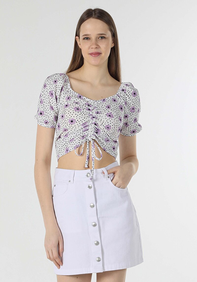 Imagine a Tricou Cu Maneca Scurta De Dama Alb Slim Fit  Cl1058791