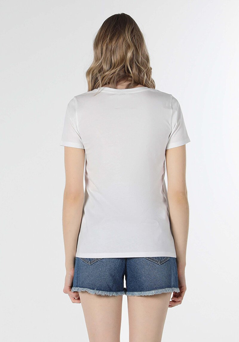 Afișați detalii pentru Tricou Cu Maneca Scurta De Dama Alb Regular Fit  Cl1058802