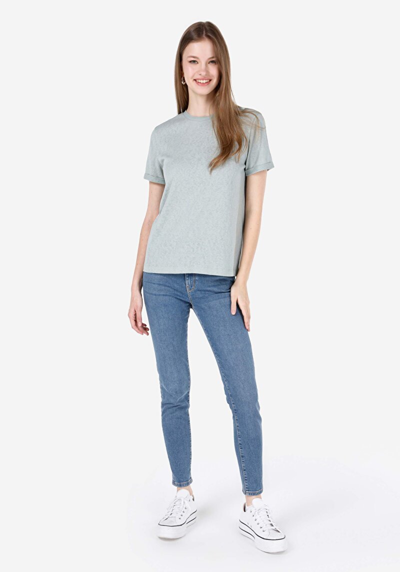 Afișați detalii pentru Tricou Cu Maneca Scurta De Dama Verde Regular Fit  Cl1068563