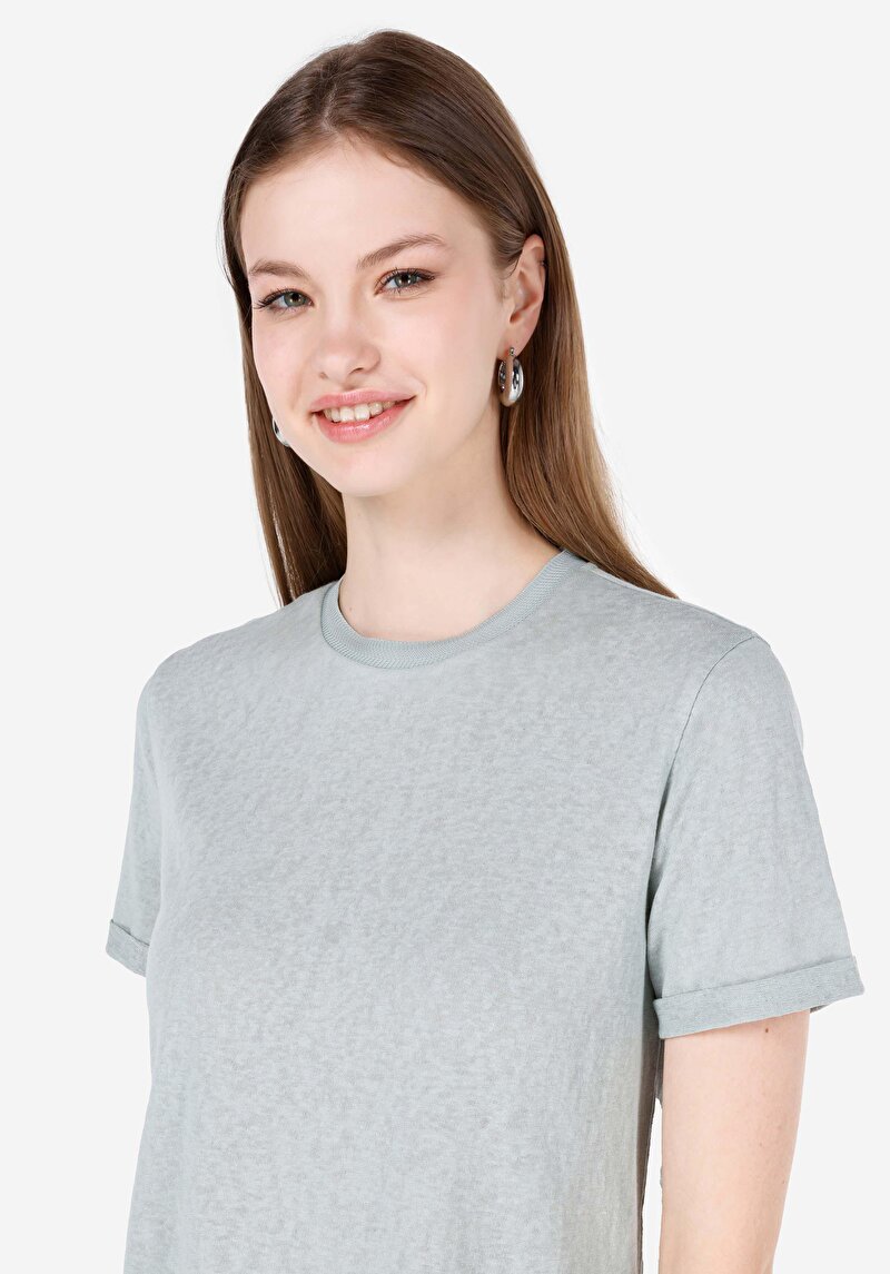 Afișați detalii pentru Tricou Cu Maneca Scurta De Dama Verde Regular Fit  Cl1068563