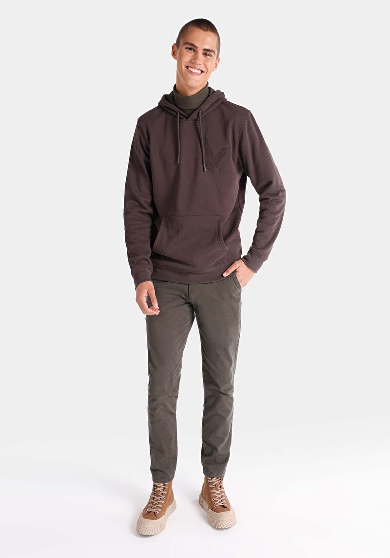 Imagine a Regular Fit Hanorac Maro Pentru Bărbați