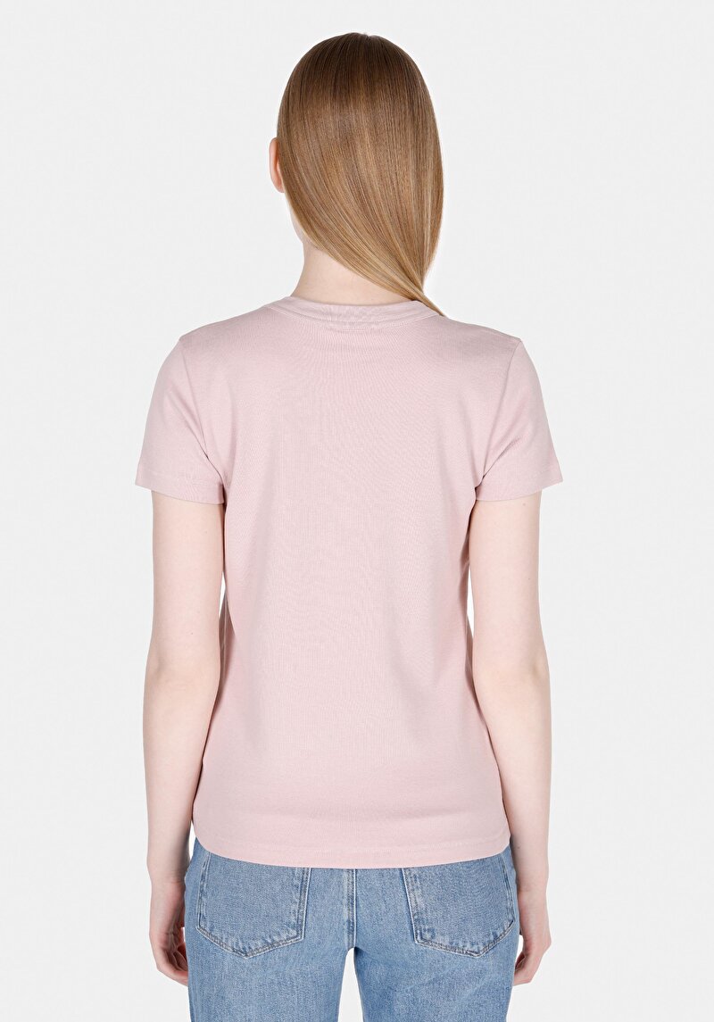 Imagine a Tricou Cu Maneca Scurta De Dama Roz Slim Fit  Cl1068567