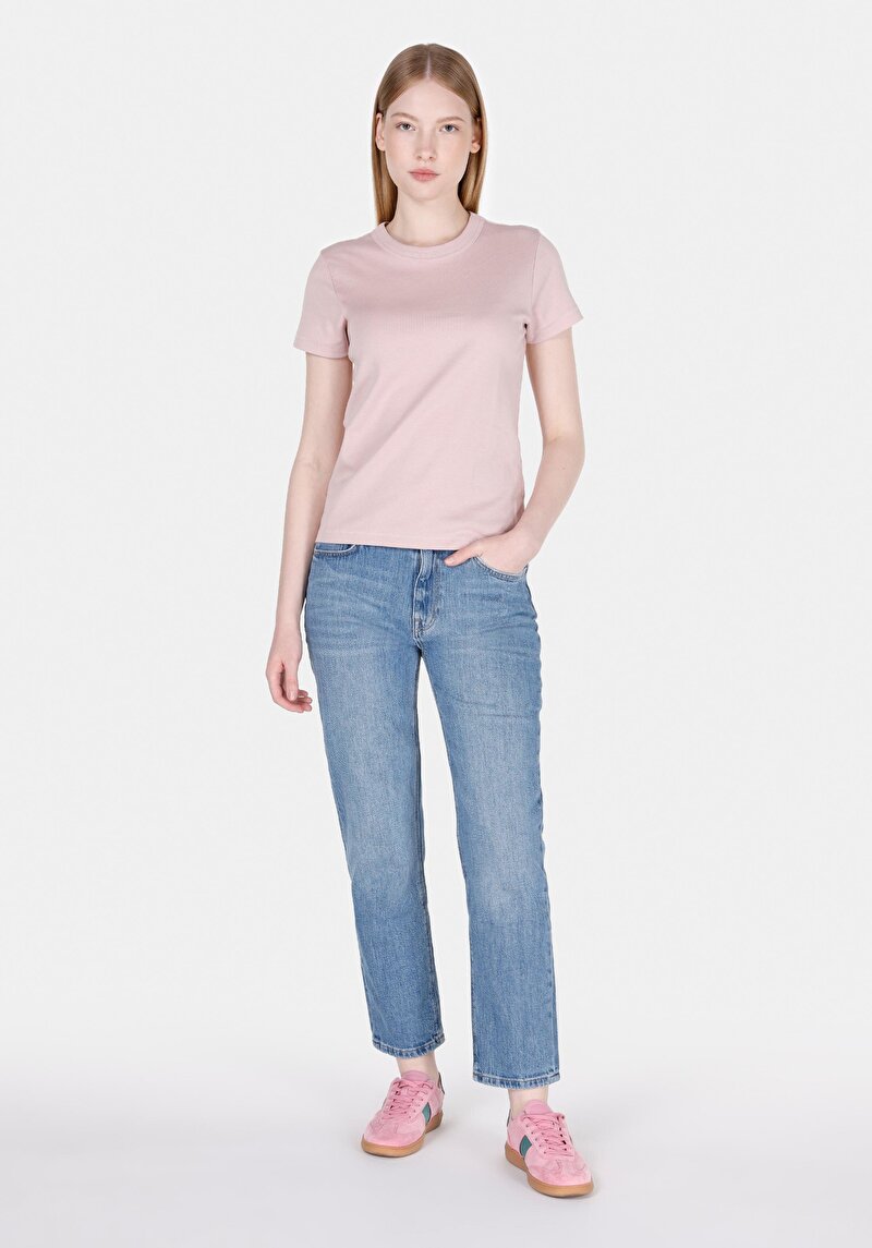 Imagine a Tricou Cu Maneca Scurta De Dama Roz Slim Fit Cl1068567