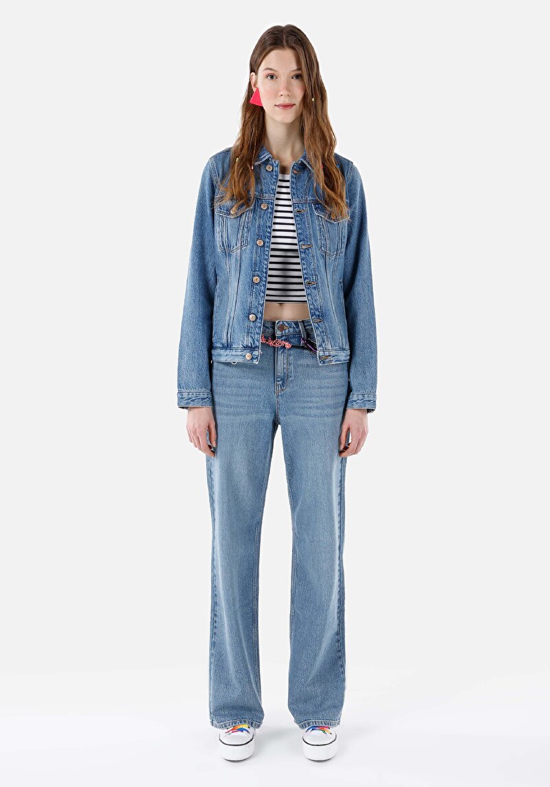 Afișați detalii pentru Jachetă Albastră Pentru Femei Slim Fit, Fără Nasturi, Fără Butoane