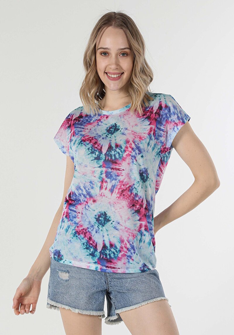 Imagine a Tricou Cu Maneca Scurta De Dama Multicolor Regular Fit  Cl1059032