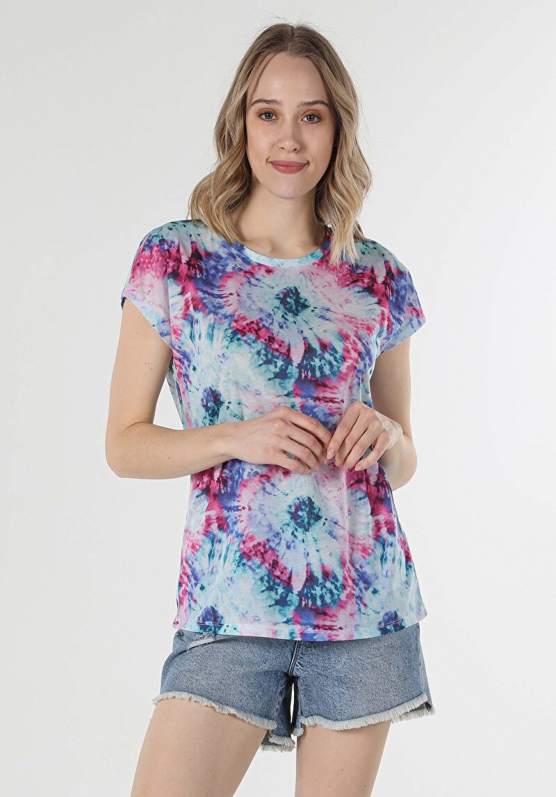 Afișați detalii pentru Tricou Cu Maneca Scurta De Dama Multicolor Regular Fit  Cl1059032