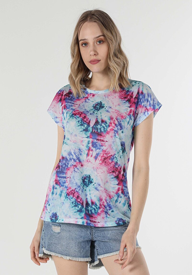 Afișați detalii pentru Tricou Cu Maneca Scurta De Dama Multicolor Regular Fit  Cl1059032