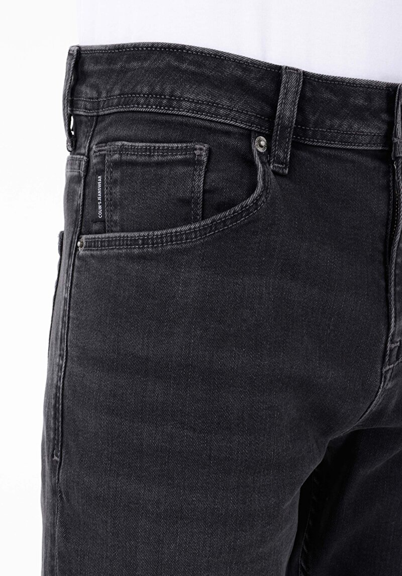 Afișați detalii pentru Blugi Negri Pentru Bărbați Cu Talie Dreaptă Cu Talie Dreaptă